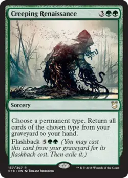 1 x Creeping Renaissance - Commander 2018 - Moderate Play - MTG - Image 1