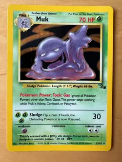 Muk 13/62 Pokemon Fossil Set Rare Holo Card Excellent Condition - Image 1