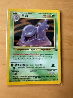 Muk 13/62 Pokemon Fossil Set Rare Holo Card Excellent Condition - Image 3