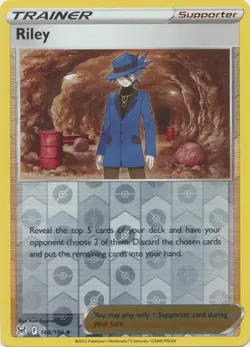 Riley 166/196 Reverse Holo | Lost Origin | Pokemon Card - Image 1