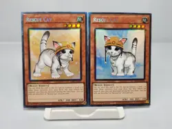 2x Rescue Cat RA02-EN001 Alt Art & Reprint Prismatic Collector's Rare Yugioh - Image 1