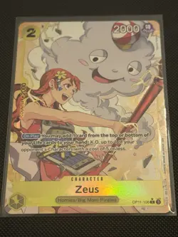 Zeus OP11-106 Rare (Parallel) A Fist of Divine Speed ONE PIECE Card ALT ART ENG - Image 1