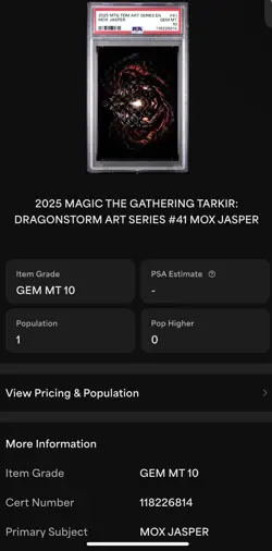 MTG Mox Jasper 41 Art Series Tarkir Dragonstorm EN TDM Magic The Gathering Pop 1 - Image 3