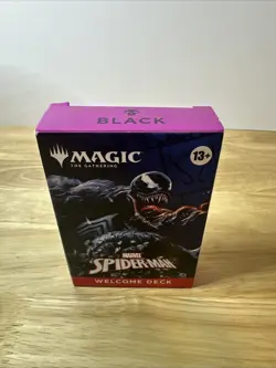 Sdcc 2025 Magic The Gathering MTG Marvel Spider-Man Venom Black Welcome Deck MTG - Image 1