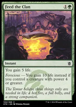 *FOIL* FEED THE CLAN Khans of Tarkir mtg Green NM - *FOIL* - Image 1