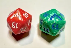 MTG Gatecrash (X2) • Magic the Gathering • RED + GREEN D20 Spindown Dice - Image 1