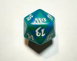MTG • 2013 * M13 * Core Set • Magic the Gathering BLUE GREEN • D20 Spindown Die - Image 1