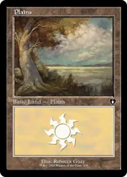 Plains (438) (Retro Frame) -Foil Near Mint MTG Commander Masters - Image 1