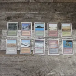 SET OF 10 Magic The Gathering MTG Revised 3rd Ed ALL DUAL LANDS MP Good Ungraded - Image 1
