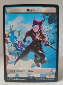 MTG Magic FIN Final Fantasy - 1x EN NM TOKEN 0003 / 0010 Hero / Knight - Image 1