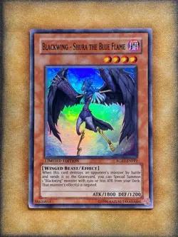 Yugioh Blackwing - Shura the Blue Flame RGBT-ENPP2 Super Rare Limited Edition LP - Image 1