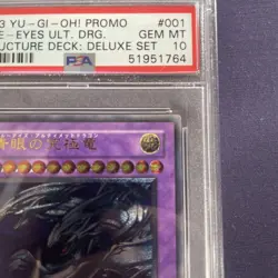 YuGiOh PSA10 Blue Eyes Ultimate Dragon SDX 001 Ultimate Rare Fusion Card - Image 4
