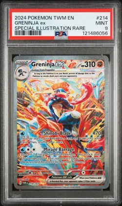 2024 POKEMON TWM EN-TWILIGHT MASQUERADE #214 GRENINJA EX PSA 9 - Image 1