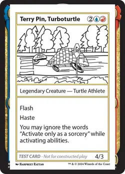 Terry Pin, Turboturtle x1 1x Mystery Booster 2 Playtest Card NM MTG - Image 1