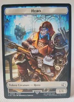 Hero (T0004) Wizard (T0015) Double-Sided Token Final Fantasy Regular MTG - Image 1