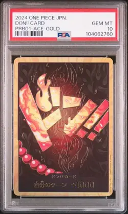 PSA 10 MINT JAPANESE ONE PIECE 2024 DON!! CARD PRB01-ACE-GOLD - Image 1