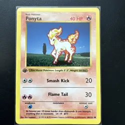 Pokemon Card - Ponyta 1st Edition Base Set (Shadowless) 60/102 Common - Image 1