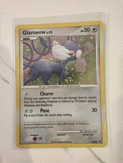 Glameow DP23 Black Star Promo Cosmos Holo Pokemon TCG Card - LP - Image 1