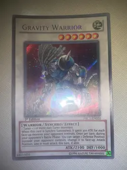 Yugioh! Gravity Warrior PRC1-EN020 Secret Rare 1st Edition TCG Card - Image 1