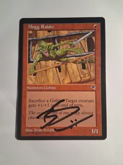 MTG Mogg Raider - Anthologies Magic the Gathering Card Autograph - Image 1