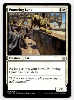 MTG Magic the Gathering Pouncing Lynx (25/264) War of the Spark - Image 1