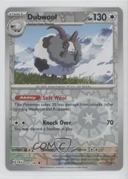 Dubwool Reverse Foil Pokemon SV07: Stellar Crown #125 0o28 - Image 1