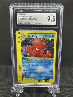 2003 Pokemon Aquapolis Octillery Holo Rare H20/H32 CGC 9.5 Mint+ - Image 1
