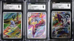 SET 3 CGC 9 MINT JAPANESE Pokemon Frigibax Arctibax Baxcalibur 077/071 SV2P - Image 1