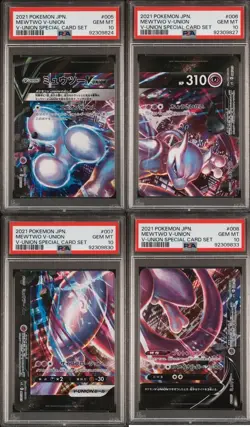 PSA 10 GEM MINT SET 4 JAPANESE POKEMON 2021 Mewtwo V-UNION 005-008/013 SP5 - Image 1