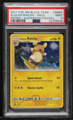 Alolan Raichu (Holo) Pokemon Sun & Moon Black Star Promo PSA 9 MINT 0c6 - Image 1