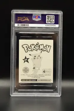 Ash Ketchum Pikachu Merlin Pokemon Album Stickers Silver Prism #S29 1999 PSA 8 - Image 2
