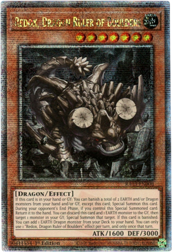 YuGiOh! Redox, Dragon Ruler of Boulders RA03-EN015 Quarter Century Secret Rare 1 - Image 1