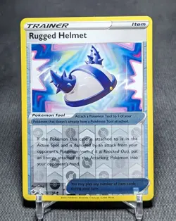 Rugged Helmet Reverse Holo Pokemon TCG SWSH Chilling Reign Trainer Card 152/198 - Image 1