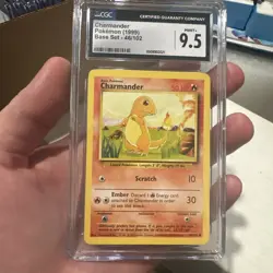 CGC 9.5 Charmander 1999 Base Set 46/102 Pokemon Card - Image 1