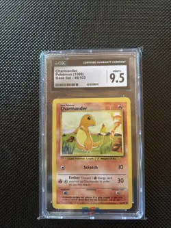 CGC 9.5 Charmander 1999 Base Set 46/102 Pokemon Card - Image 1