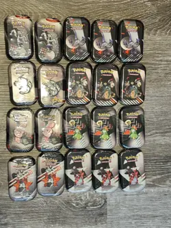 Pokemon TCG Black Bolt & White Flare Mini Tin x20 New Sealed In Hand Lot of 20 - Image 1