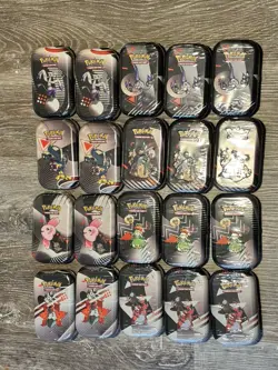 Pokemon TCG Black Bolt & White Flare Mini Tin x20 New Sealed In Hand Lot of 20 - Image 2