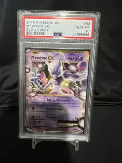 Pokemon 2016 XY Evolutions 52/108 MEWTWO EX PSA 10 GEM MINT - Image 1