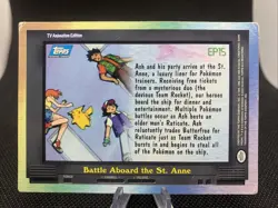 Topps Pokemon EP 15 Battle Aboard the St. Anne TV Animation Edition 1 Serie 1999 - Image 2