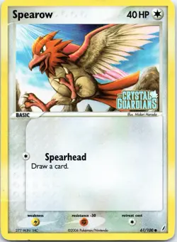 2006 Pokemon Spearow Holo 61/100 Ex Crystal Guardians Stamped - Image 1