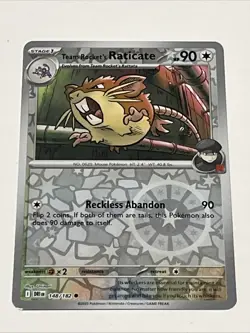 Team Rockets Raticate 148/182 Reverse Holo Pokemon TCG Destined Rivals Mint/NM - Image 1