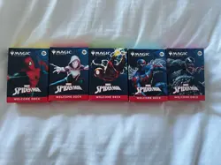 IN HAND MTG Spiderman Welcome Deck Set Of 5 - SDCC 2025 Magic The Gathering - Image 1