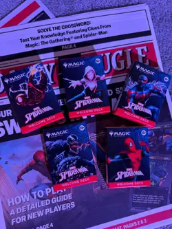 SDCC 2025 UNOPENED Magic The Gathering Spider-Man Deck COMPLETE SET 5 IN HAND - Image 1
