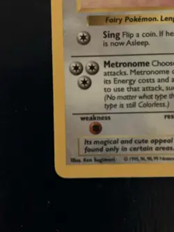 Pokemon TCG Clefairy Holo LP Card 5/102 Shadowless Base Set - Image 4