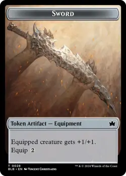 Sword Token 0028 MTG Bloomburrow Token NP - Image 1