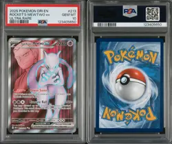 2025 POKEMON DRI EN-DESTINED RIVALS ULTRA RARE TEAM ROCKET'S MEWTWO EX PSA 10 - Image 3