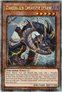 YuGiOh! Thunder Dragondark RA03-EN018 - Quarter Century Secret Rare 1st Edition - Image 1