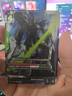 Gundam Card Game Newtype Rising Gundam Deathscythe GD01-025 LR+ Holo Foil - Image 2