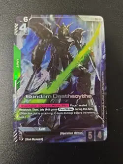 Gundam Card Game Newtype Rising Gundam Deathscythe GD01-025 LR+ Holo Foil - Image 1