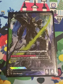 Gundam Card Game Newtype Rising Gundam Deathscythe GD01-025 LR+ Holo Foil - Image 1